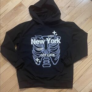 Black "New York" Graphic Hoodie